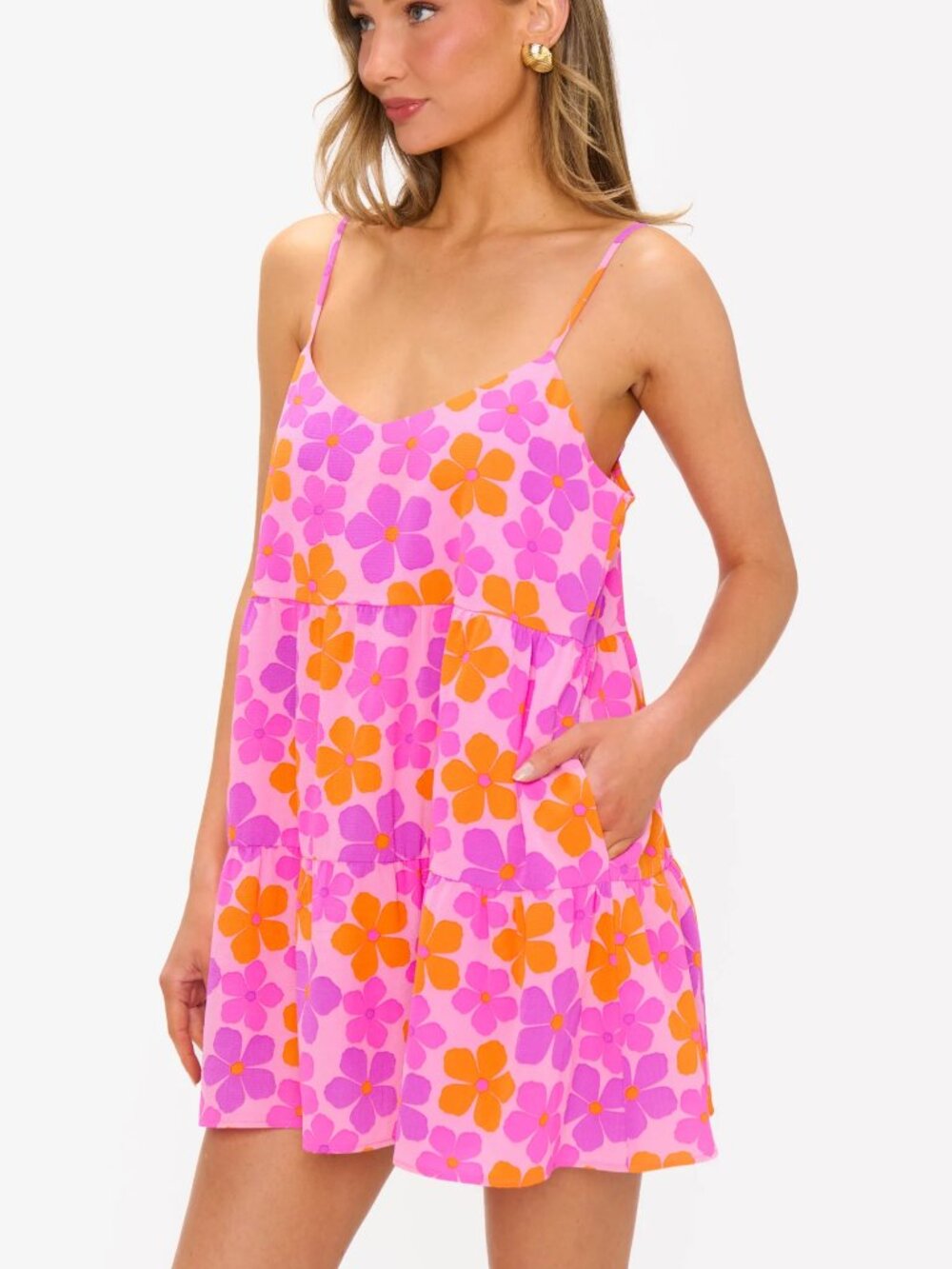 NWT - Show Me Your Mumu Caroline Mini Dress, in Pink Daisy, Size XL